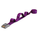 purple polyester tie down cam strap with a sewn handle