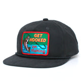 Get Hooked On Fishing patch hat in Charcoal