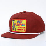 "Get Pumped About Rafting" hat, Maroon/White