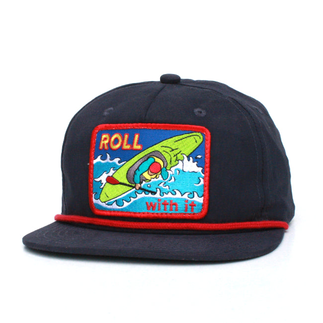 "Roll With It" hat, Navy/Red